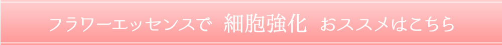 ＜フラワーエッセンスで【細胞強化】おススメはこちら＞ 